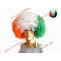 cheap football fans wig,party wig,crazy wig hair extension metal ring accesories